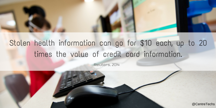 Stolen health information can go for $10 each, up to 20 times the value of a credit card.