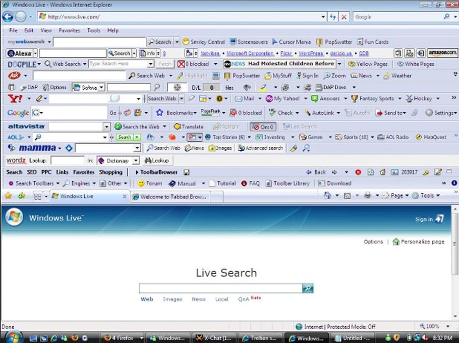 Screenshot of Windows 7 internet browser